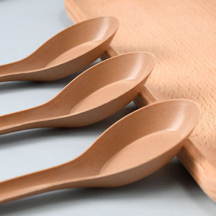 Rice husk disposable spoons 50 per small bag of 2000 thick biodegradable independent packaging plastic spoons