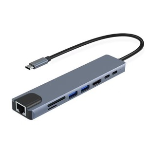 Hot selling type-c to 6 in one docking station 4Khdtv HD computer hub converter 100 megabit network card hub