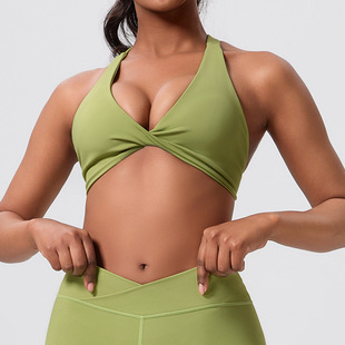 Cross-border European and American New Naked Sports bra Beautiful Back Cross Yoga Vest Running Sports Sexy Fitness Vest