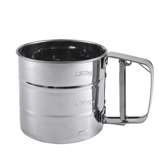 small size Handheld Stainless Steel Powder Sieve Cup Hand Pressure Sugar Powder Flour Sieve Semi-automatic Powder Filter Baking Tool