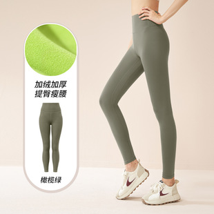 Juyitang winter outer wear tight belly contracting hip lifting exercise fitness thickened fleece-lined yoga pants
