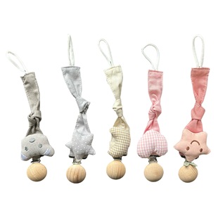 Baby pacifying beech round clip pacifier chain pacifier clip tooth glue chain toy clip pacifier belt