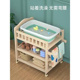 Confinement Club Solid Wood Diaper Table Baby Care Table Baby Newborn Multifunctional Movable Changing Table