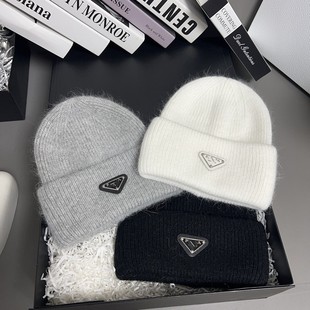 high quality Rabbit Hair Wool Hat Fashionable All-match High-end Western Style Cold-proof Warm Ear Protection Knitted Hat for Children Winter