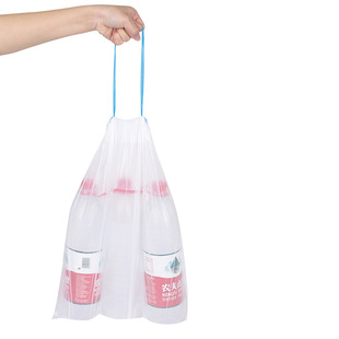 Home town blue packaging drawstring garbage bag large capacity good toughness convenient storage thick automatic closing