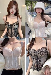 226 # новая Amazon трансграничная модель европейская и американская горячая девушка сексуальная кружевная перспектива рыбья кость ресницы тонкий и тонкий жилет