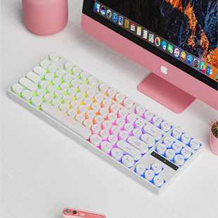 Восемнадцать K87 Клавиатура RGB свет проводной ноутбук настольный офис универсальная клавиатура бесшумная ретро панк