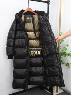 Black Gold Seven-style Ya Ya Goose Down Jacket Over Knee Long Men's and Women's Couple Thickened 2024 Winter New Jacket