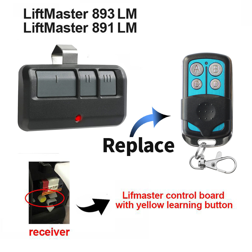 Universal Garage Remote 3-Button Visor Remote For LiftMaster 893MAX ...