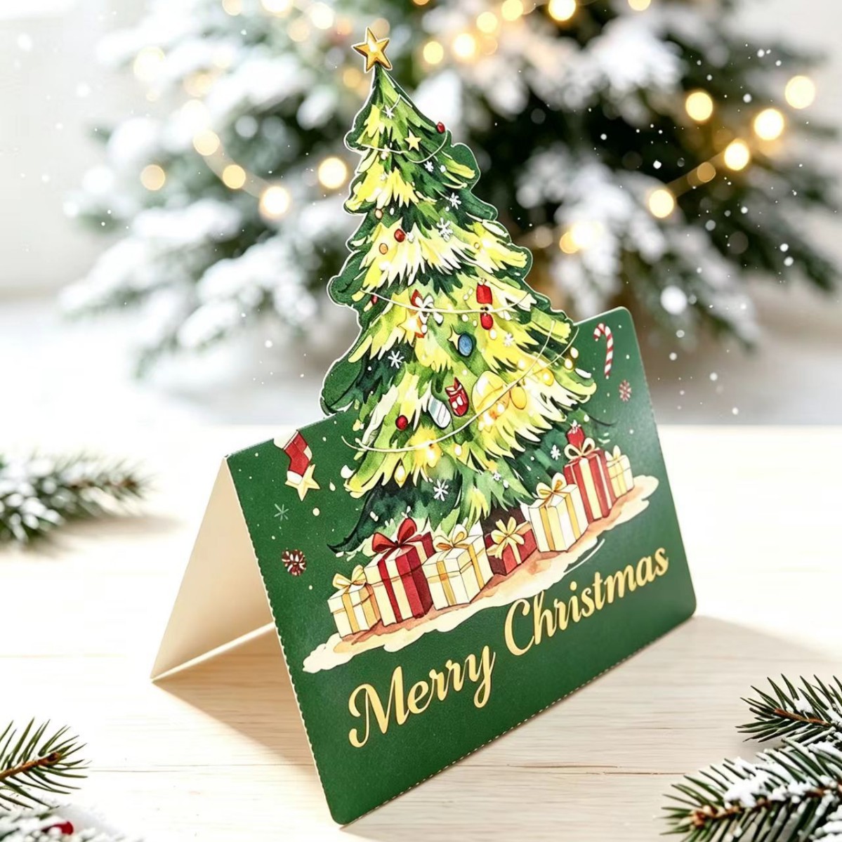 Cross-border Christmas holiday gold-stamped greeting cards, flower shop, bakery, foreign trade gift cards, manufacturer wholesale and dropshipping message cards