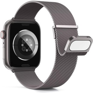 Подходит для Apple iWatch S10/987 Apple Watch с ремешком из нержавеющей стали с двойной магнитной застежкой в стиле миланского плетения.
