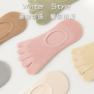 Five-finger socks children's short tube summer cotton socks thin mesh breathable sweat-absorbent summer ladies toe socks boat Socks wholesale