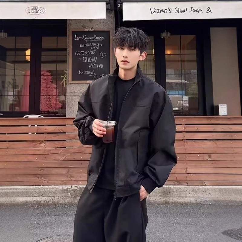 2026 Spring and Autumn Cool Style Jacket Trendy Brand Hong Kong Style Japanese Style Men's Versatile High Street Harajuku Style Korean Version Trendy Loose Jacket