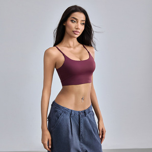 Beautiful Back U-Neck Yoga Bra Women's Naked Sense Breathable Fitness Vest Outer Wear Running Sports Underwear Autumn
