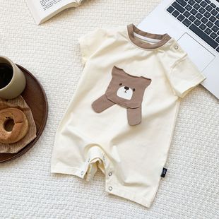 Not regularly updated ins Korean summer baby boys and girls climbing clothes newborn ha clothes baby short sleeve out-of-the-way clothes tide