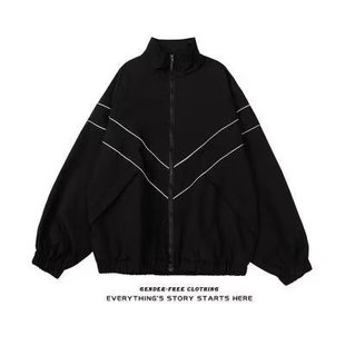 Colorblock Charge Jacket Men's Spring and Autumn oversize Tooling Style Hatless Couple's National Fashion Japanese Style Collar Jacket
