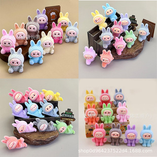 Trendy Flocked Plush Pendant Cross-Border Three-Dimensional Flocked Crafts Car Desktop Ornaments Wholesale Cute Plush Dolls
