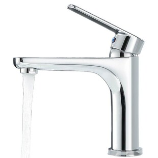 Stainless Steel Electroplating Gun Grey Hot and Cold Basin Faucet Household Bathroom Face Wash Basin Table Basin Bathroom Cabinet Faucet
