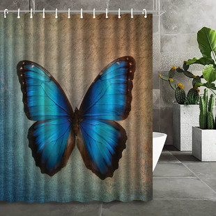 Bathroom polyester waterproof shower curtain 3D printing butterfly shower curtain bathroom bathroom