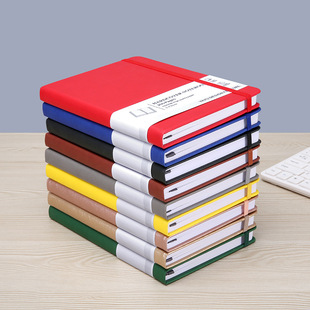Cross-border dot matrix a5 notebook printable logo business office simple hard-faced notepad elastic strap book