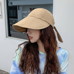 Sun Hat Women's Summer Sun Protection UV Protection Empty Top Sun Hat Korean Style Trendy Face Covering Cap