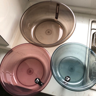 Thickened transparent washbasin household plastic washing basin female student dormitory cute basin large small size washing basin