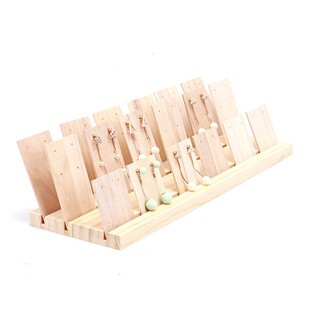 Wooden jewelry display rack multi-layer ladder wooden jewelry earrings card display rack mall desktop available