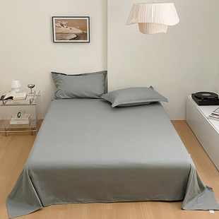 Bed Sheet Single Piece Pure Cotton 100% Thickened Student Dormitory Single Double 1.5 Individual Quilt Cover Pillowcase Three-Piece Set
