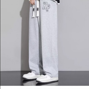 Cross-border 2024 Spring New Sports Casual Pants Men's Loose Straight Pants Men's Korean-style Sweatpants Printed Pants
