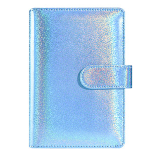 Cross-Border Special A6 Colorful Laser Macaron Notebook Pu Imitation Leather Notebook Cash Budget Loose-Leaf Notebook Hand Ledger