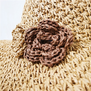 Korean-style photo studio photography flower sun hat soft paper straw foldable sunshade sunscreen hat travel beach hat