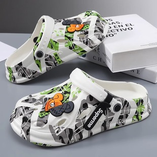 Hole Shoes Men's Cross-border New Style Cartoon Trendy Baotou Sandals for Driving Non-slip Southeast Asian Beach Slippers for Summer