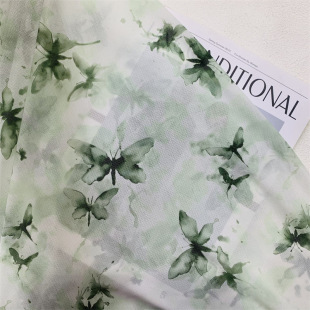 Elastic Spandex Mesh Fabric Print Butterfly Fabric Breathable Soft Bottoming Shirt Dress Dress Decorative Mesh