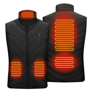 Five-zone intelligent heating vest men's and women's winter charging vest coat constant temperature cotton-padded coat men's electric heating warm vest