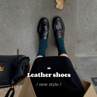 2023 Spring and Autumn New Vintage Small Leather Shoes Women's Genuine Leather British Style Handmade Oxford Shoes Slip-on Loafers Single-Layer Shoes
