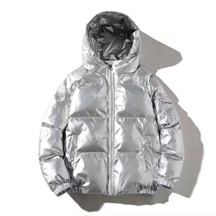 2024 Glossy Cotton-padded Coat Thickened Hooded Loose Chinese Style Bread Suit Amazon Takeaway Cross-border Cotton-padded Coat