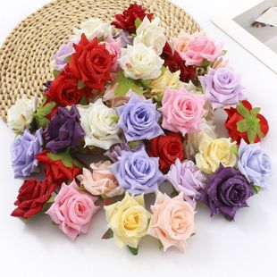 dewdrop drop rose flower head accessories diy artificial silk cloth headdress dewdrop curling edge rose flower headband accessories