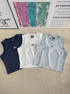 Qingdao South Korea alo Summer Stitching Sports Fitness Running Yoga Vest Top Short-sleeved T-shirt Temperament Women