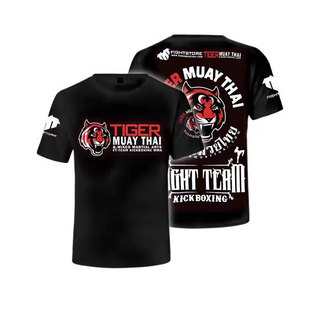 UFC Thai Tiger Boxing Тренировочная футболка Спортивный фитнес-комплекс Fighting Speed Сушеная футболка с коротким рукавом MMA с круглым вырезом