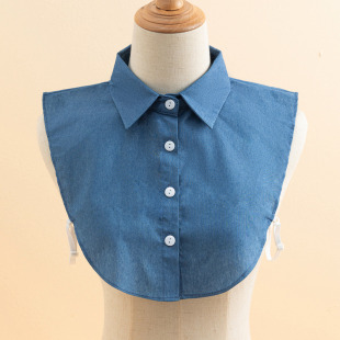 Fake Collar Women's Denim Pointed Collar Blue Sweater Shirt Collar All-match Autumn and Winter Interior Elegant Matching Wind Collar