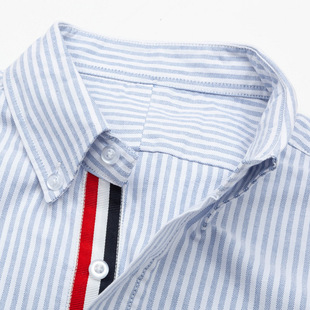 TB JL Shirt Striped Oxford Spinning Double Sleeve Inner Ribbon Casual Cotton Men's and Women's Long Sleeve Loose Shirt