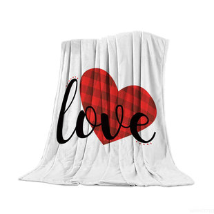 Cross-Border New Valentine's Day Couple Blanket Winter Thickened Digital Printing Design Flannel Home Warm Blanket