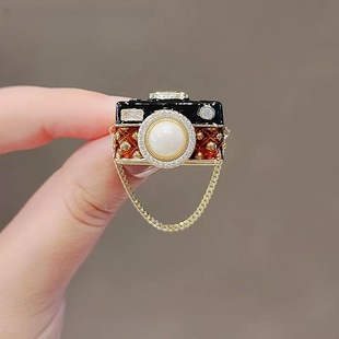Japanese and Korean Style Cute Camera Small Brooch Suit Matching Jewelry Summer Shirt Collar Pin Fixed Clothes Small Pin