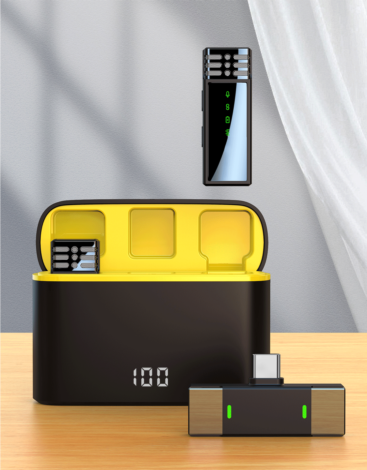 New private model digital display wireless collar clip microphone J88 digital display mobile phone computer live J68 noise reduction microphone