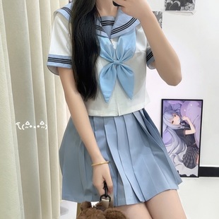 Original Jk Uniform Summer College Style Sailor Suit Cloud Cool Middle Set Orthodox Japanese School Uniform Class Uniform Middle Uniform