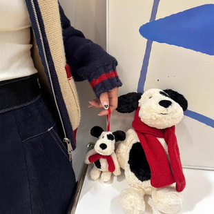 British Jellycat Christmas New Scarf Pirate Dog Doll Pendant Cute Plush Toy Doll Gift