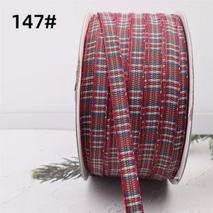 6-7mm Plaid Ribbon Wholesale Scottish Black and White Red Ribbon Handmade DIY Bow Gift Wrapping Ribbon