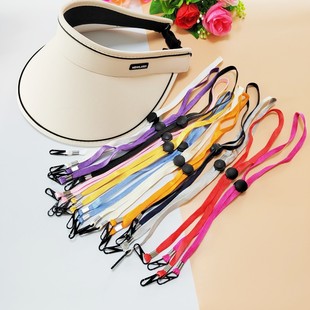 Sunscreen sun hat windproof rope hat with hat rope adjustable long hat lanyard mask lanyard cross-border wholesale