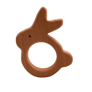 Cross-border Amazon Baby Soothing Toys Beech Wood Animal Ornaments Molar Toys Baby Molar Stick Toys Wholesale