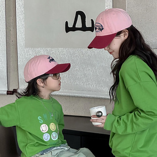A pan South Korea children's baseball cap spring and autumn 2025 new ins embroidery color matching baby hat cap wholesale